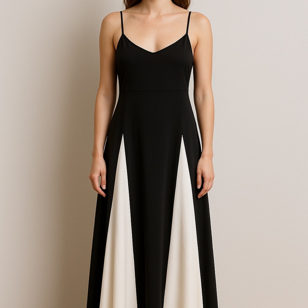 Chic Black and White Maxi Dress